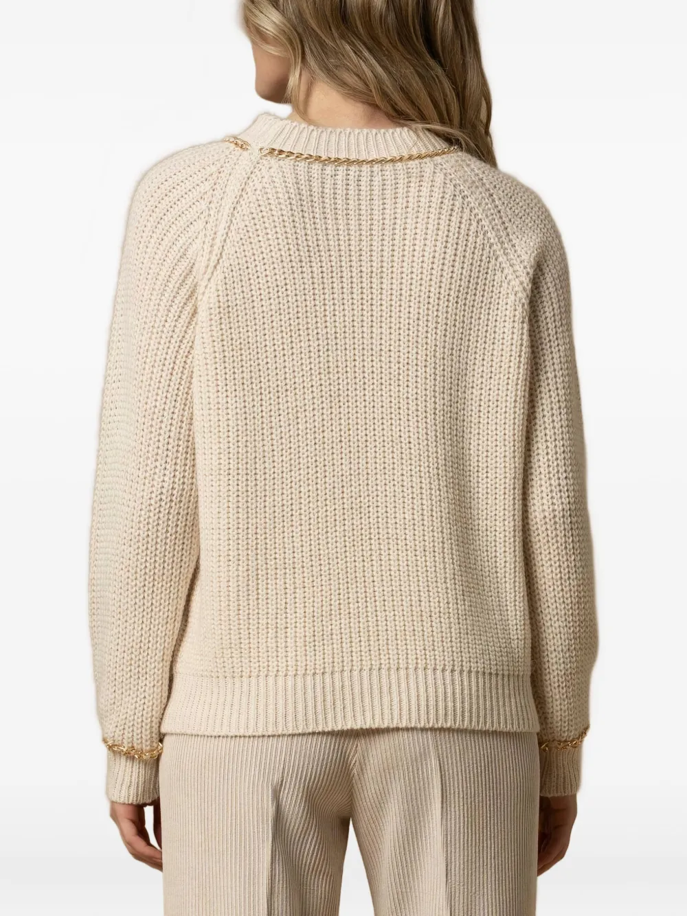 Kocca Ienna Chain-trim Sweater In White