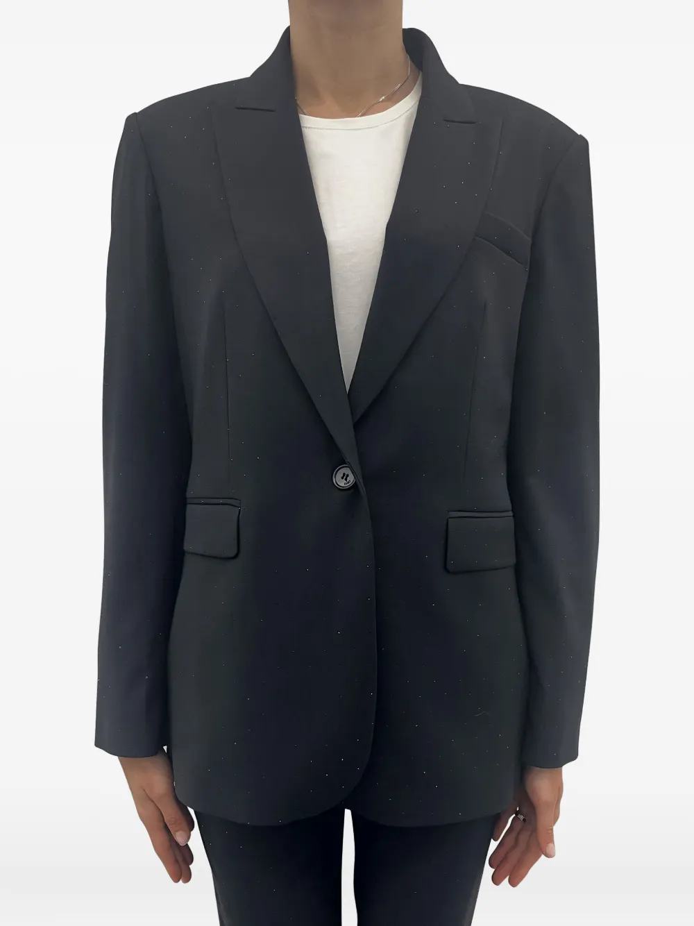 Liu •jo Strass Single-button Blazer In Black