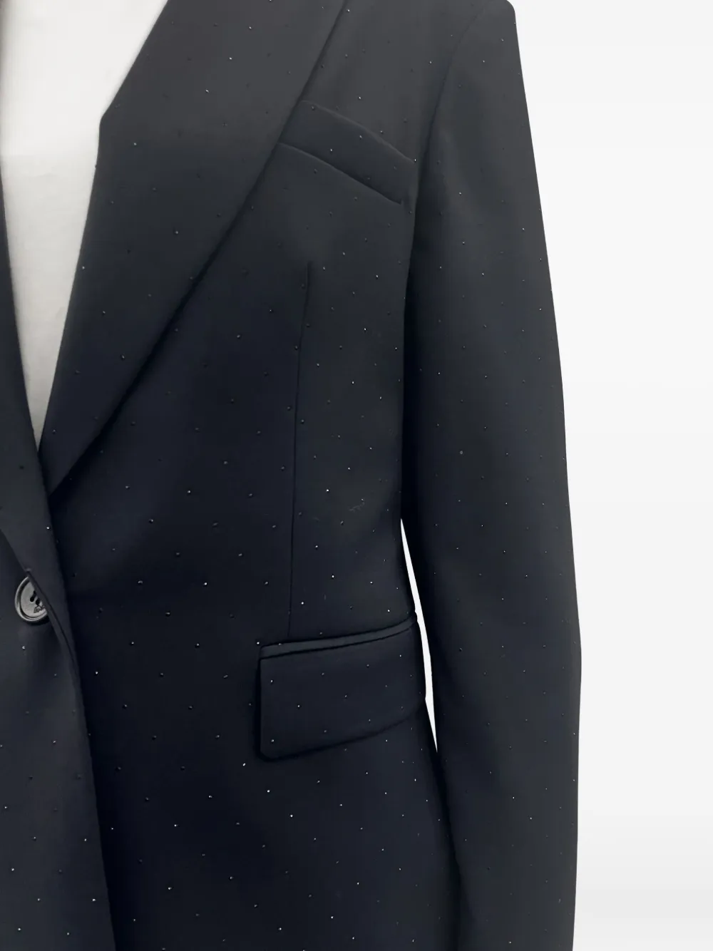 Liu •jo Strass Single-button Blazer In Black