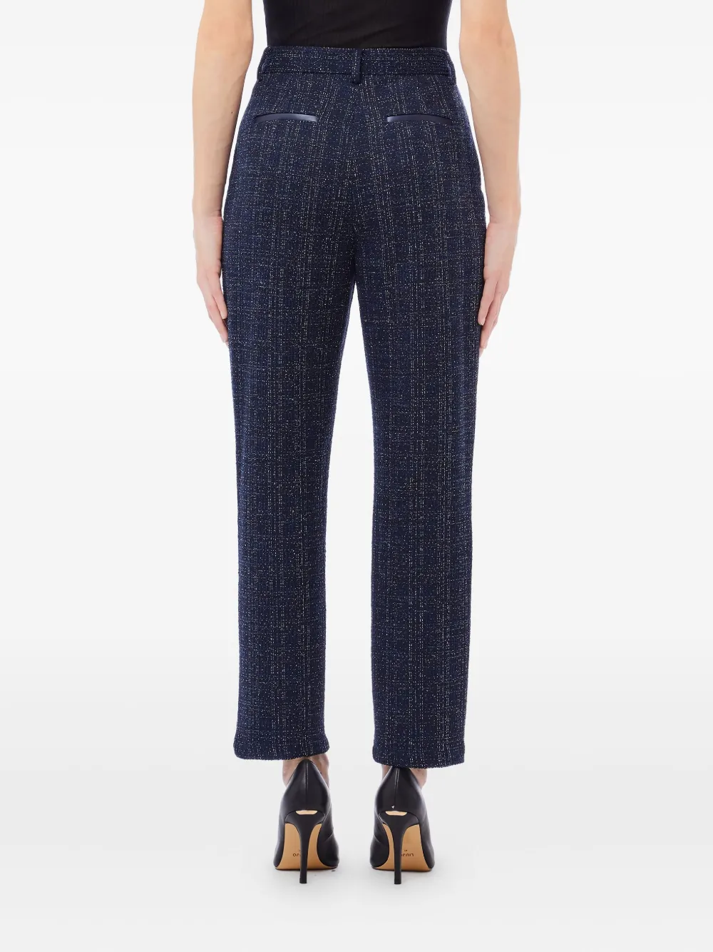 LIU JO bouclé lurex trousers - Blauw