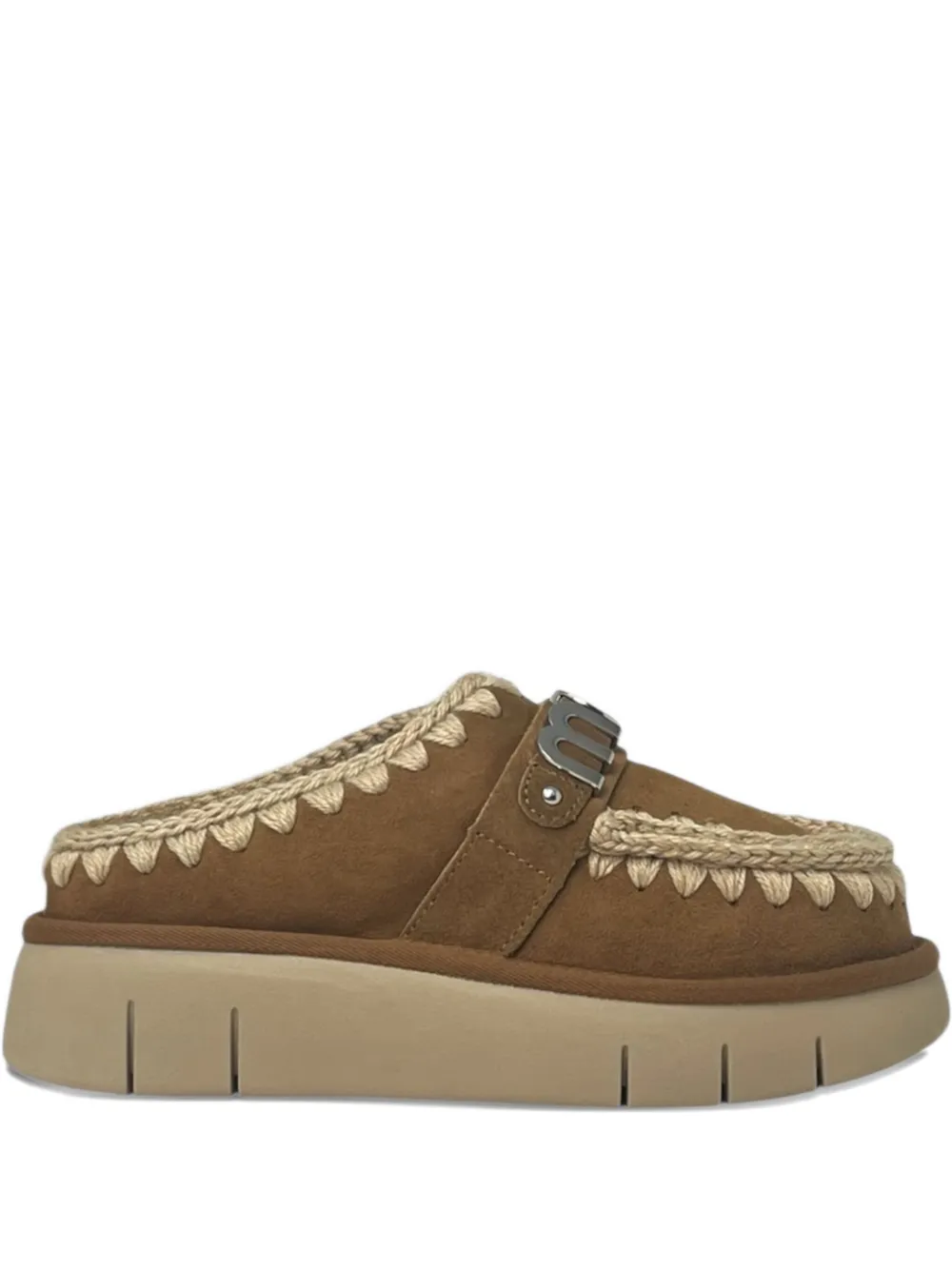 Mou Bounce Suede Mules In Multi