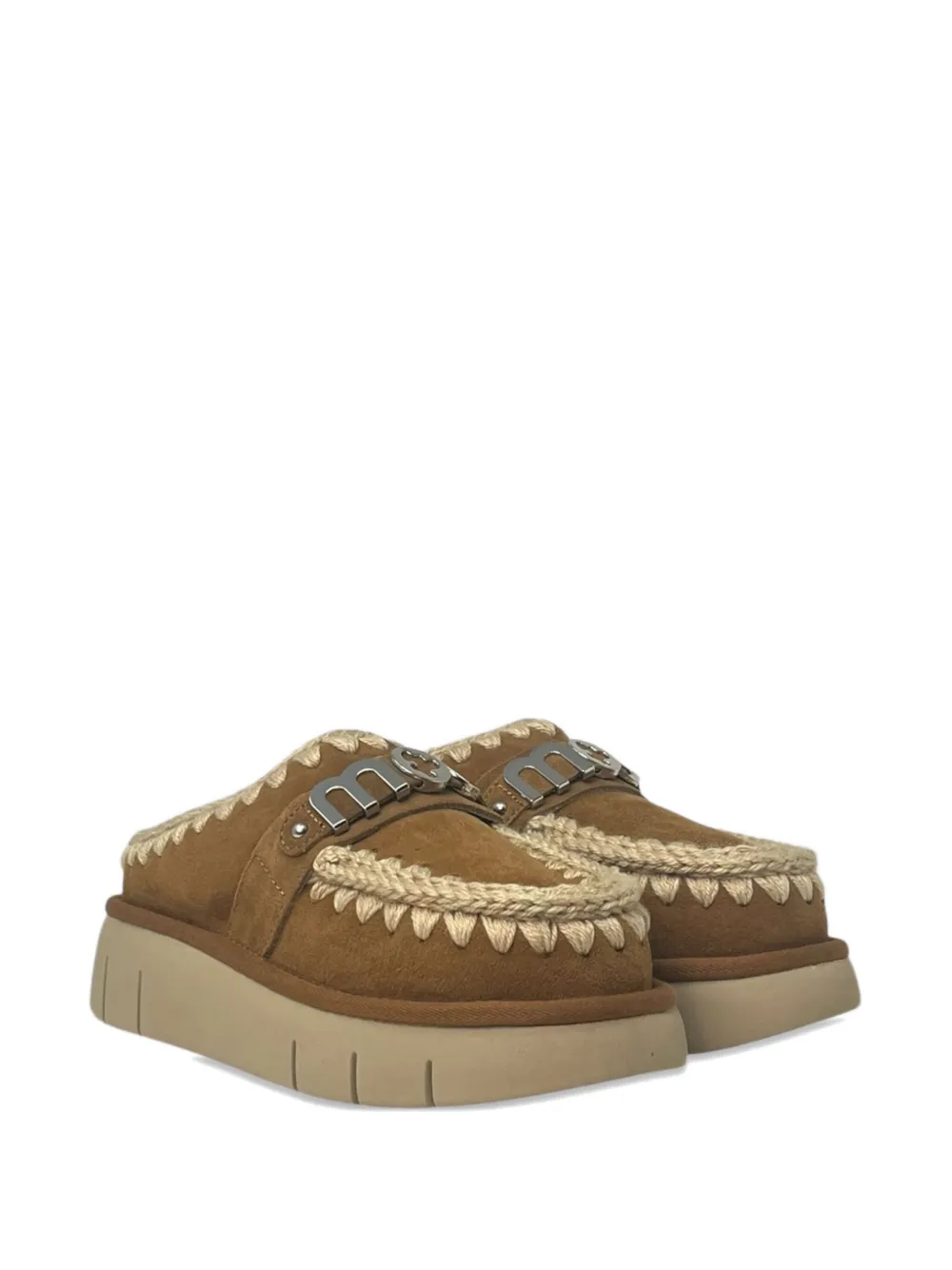 Mou Bounce Suede Mules In Multi
