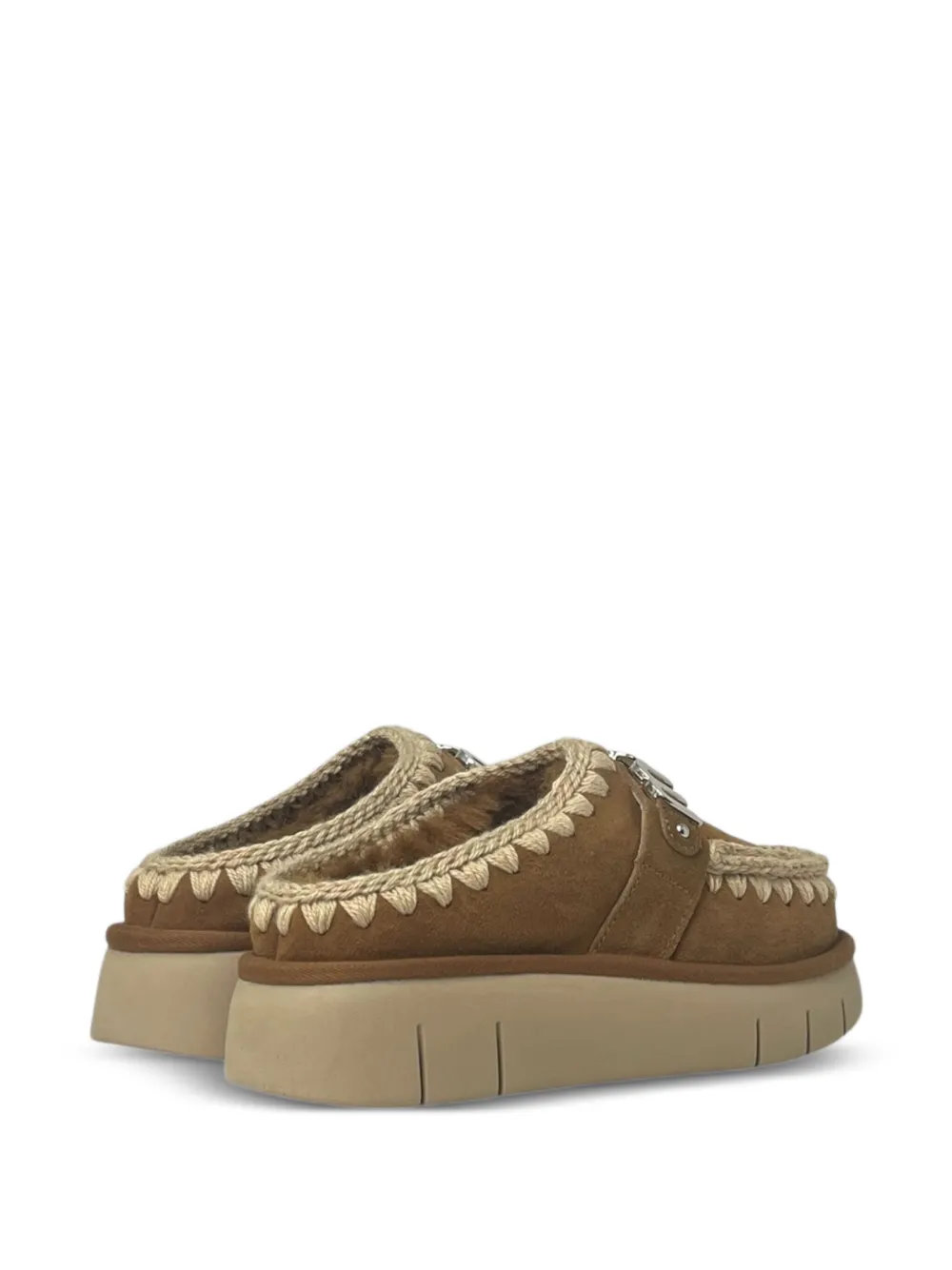 Mou Suède muiltjes Bruin