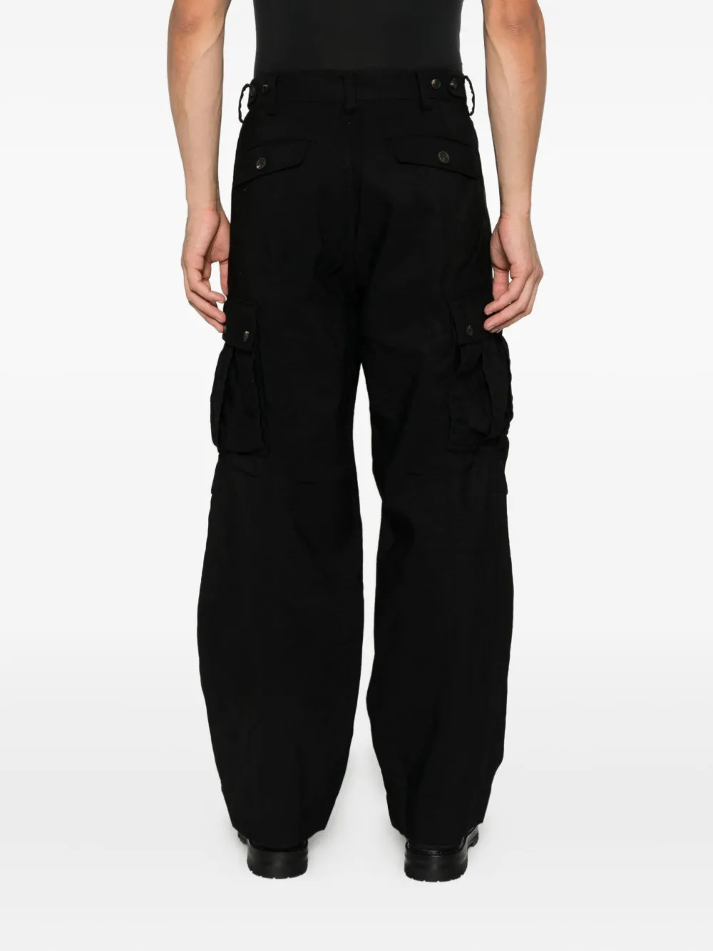 Ziggy Chen Geplooide cargo broek Zwart