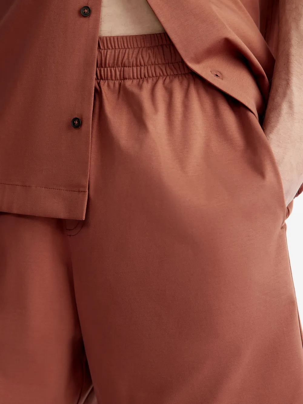 12 STOREEZ Pima katoenen shorts Rood