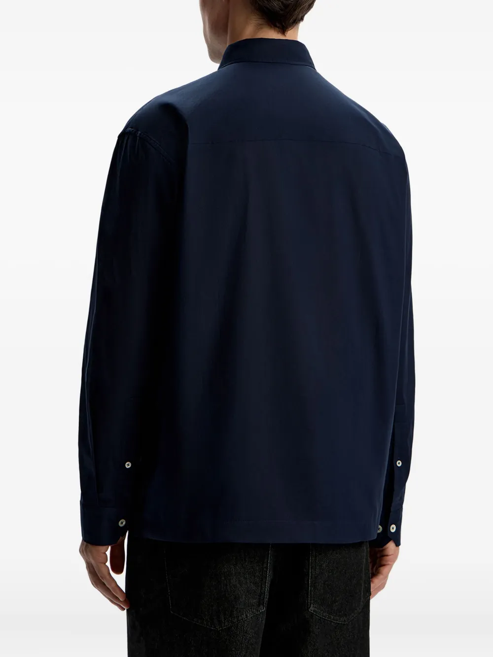 12 STOREEZ Voile overhemd met knopen Blauw