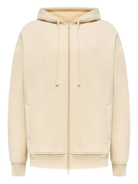 12 STOREEZ zip peached terry hoodie