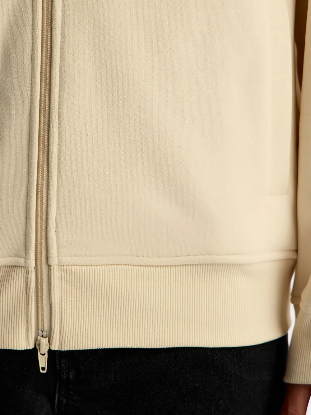 12 STOREEZ Badstof hoodie met rits Beige