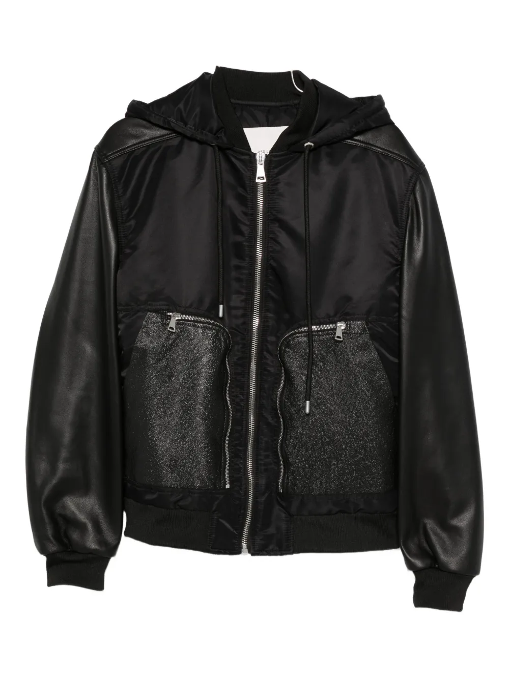 YES LONDON panelled hooded jacket - Nero