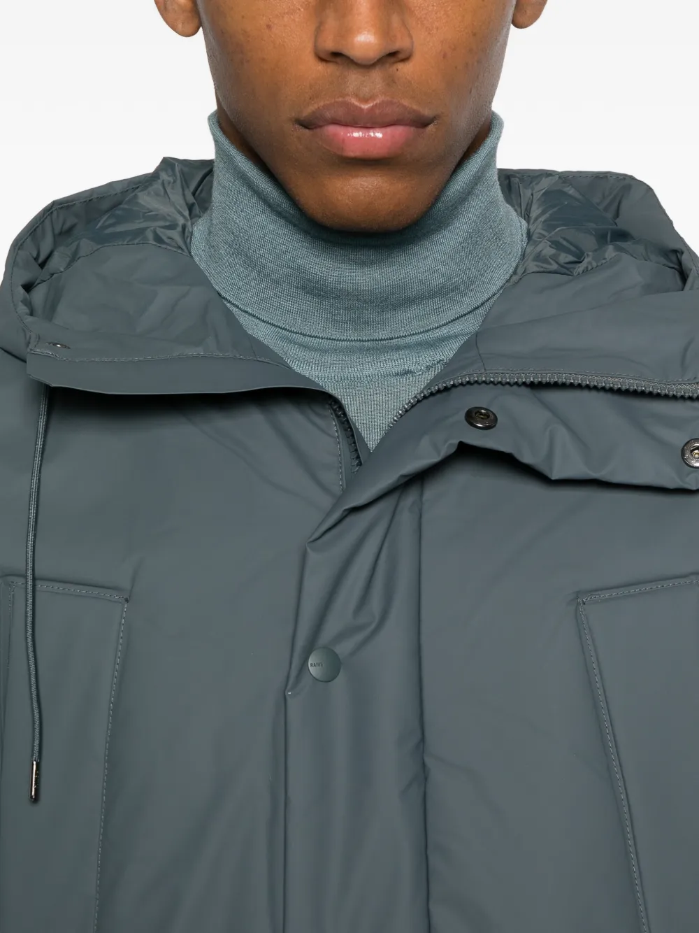 Rains Lohja Insulated Cargo Coat In Blue