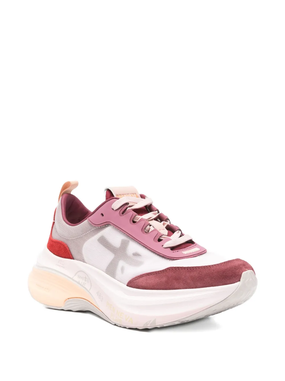 Premiata Hill 7856 suède sneakers met vlakken Rood