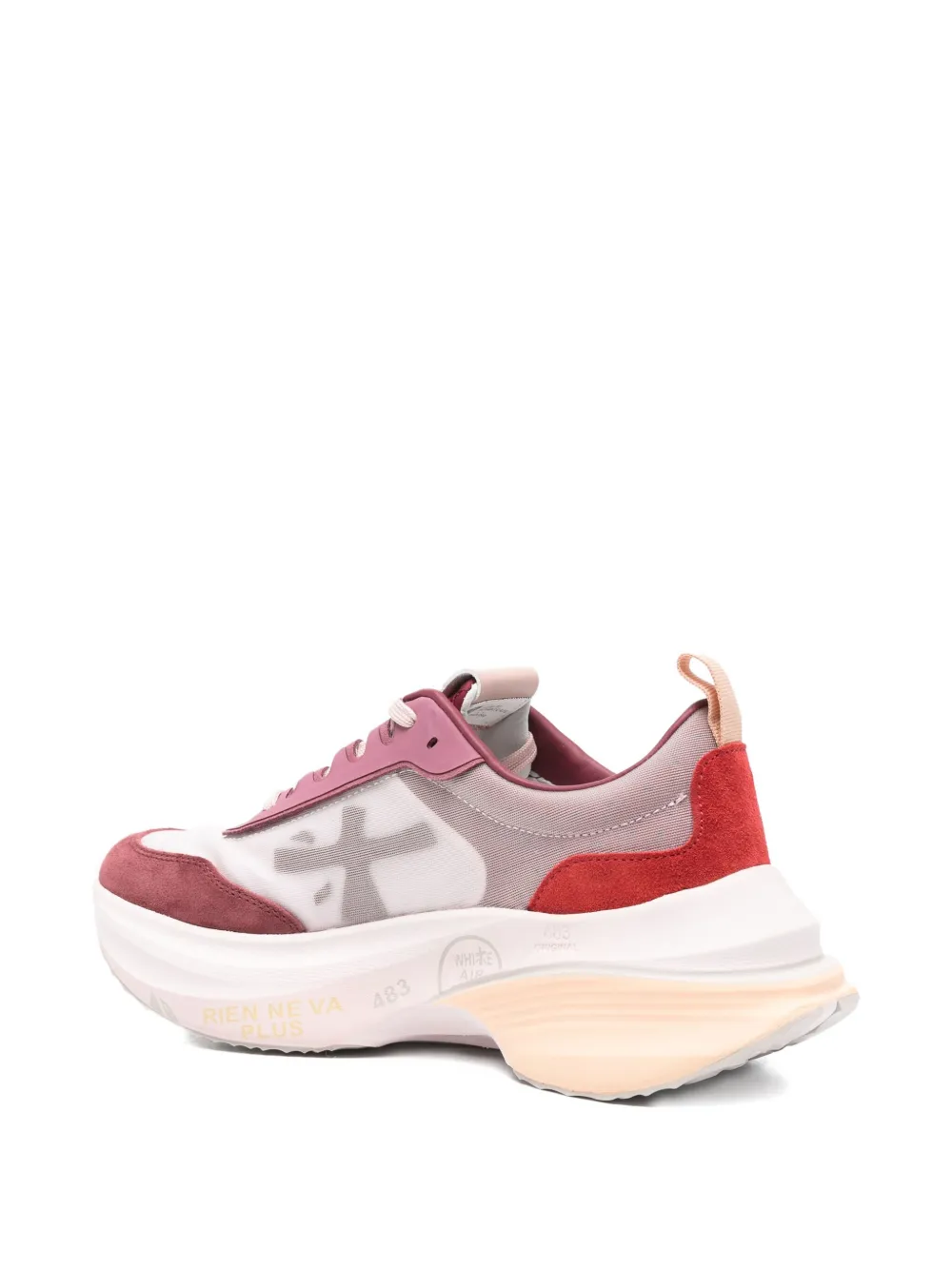 Premiata Hill 7856 suède sneakers met vlakken Rood