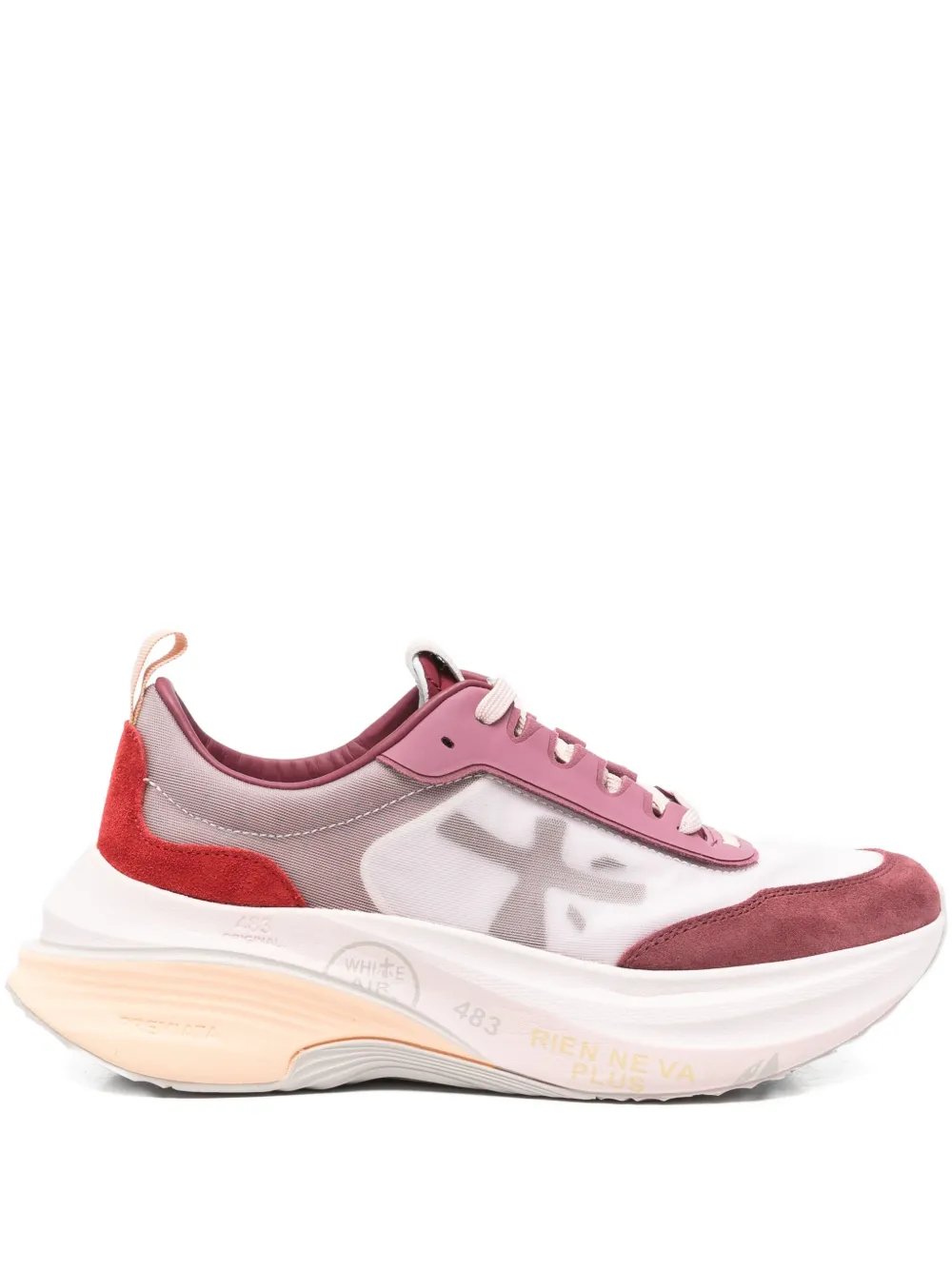 Premiata Hill 7856 suède sneakers met vlakken Rood