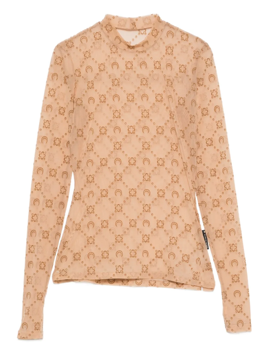 Marine Serre Mesh top met maanpatroon Beige
