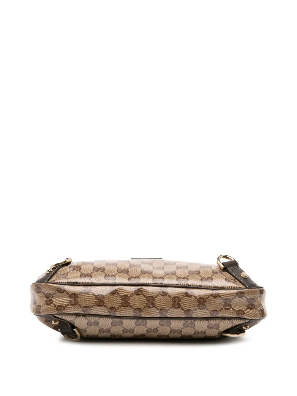 Pre-owned Gucci 2016-2025 Gg Crystal Abbey D Ring Shoulder Bag In Brown