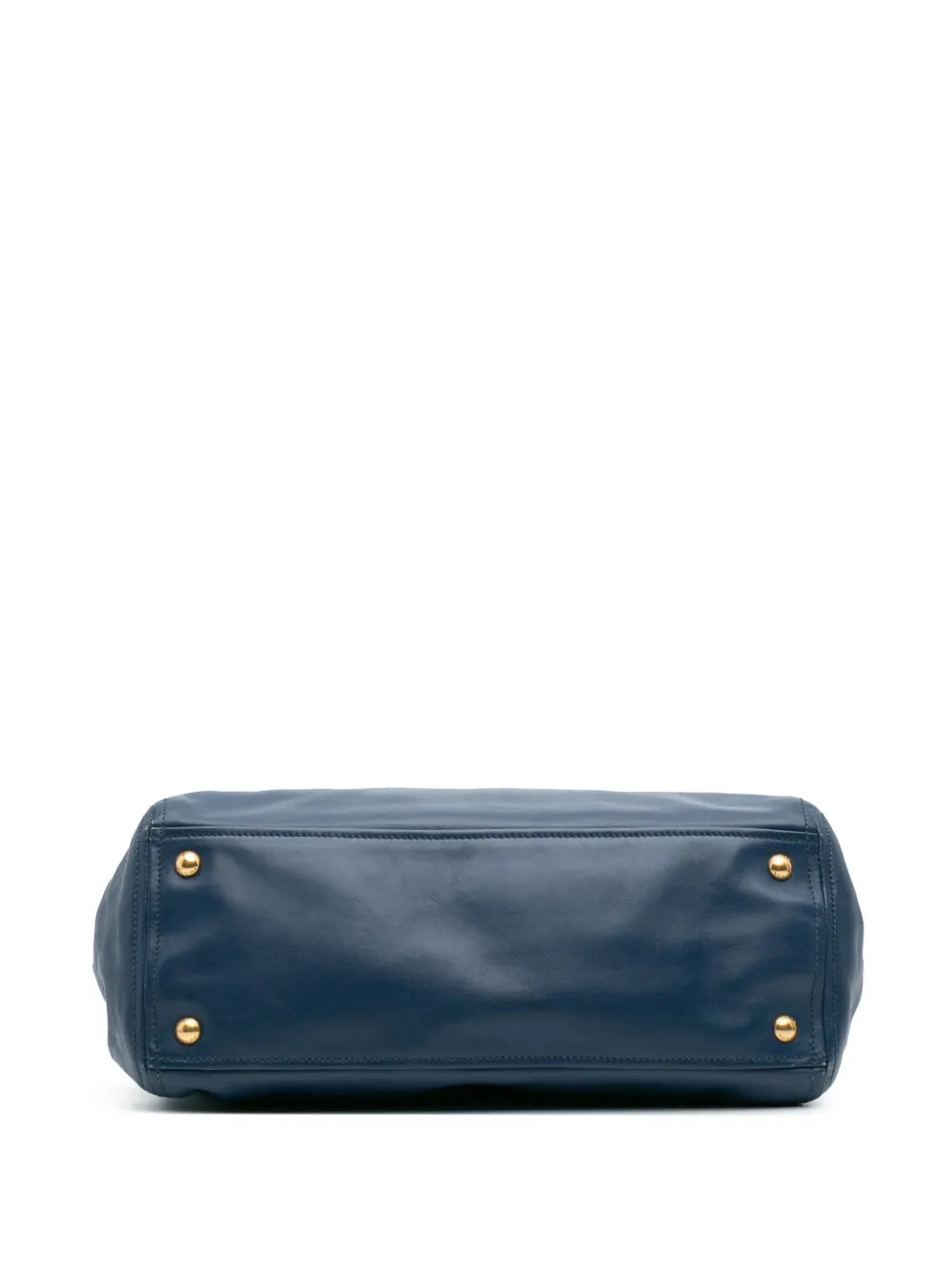 Pre-owned Prada 2013-2024 Soft Calf Double Zip Satchel In Blue