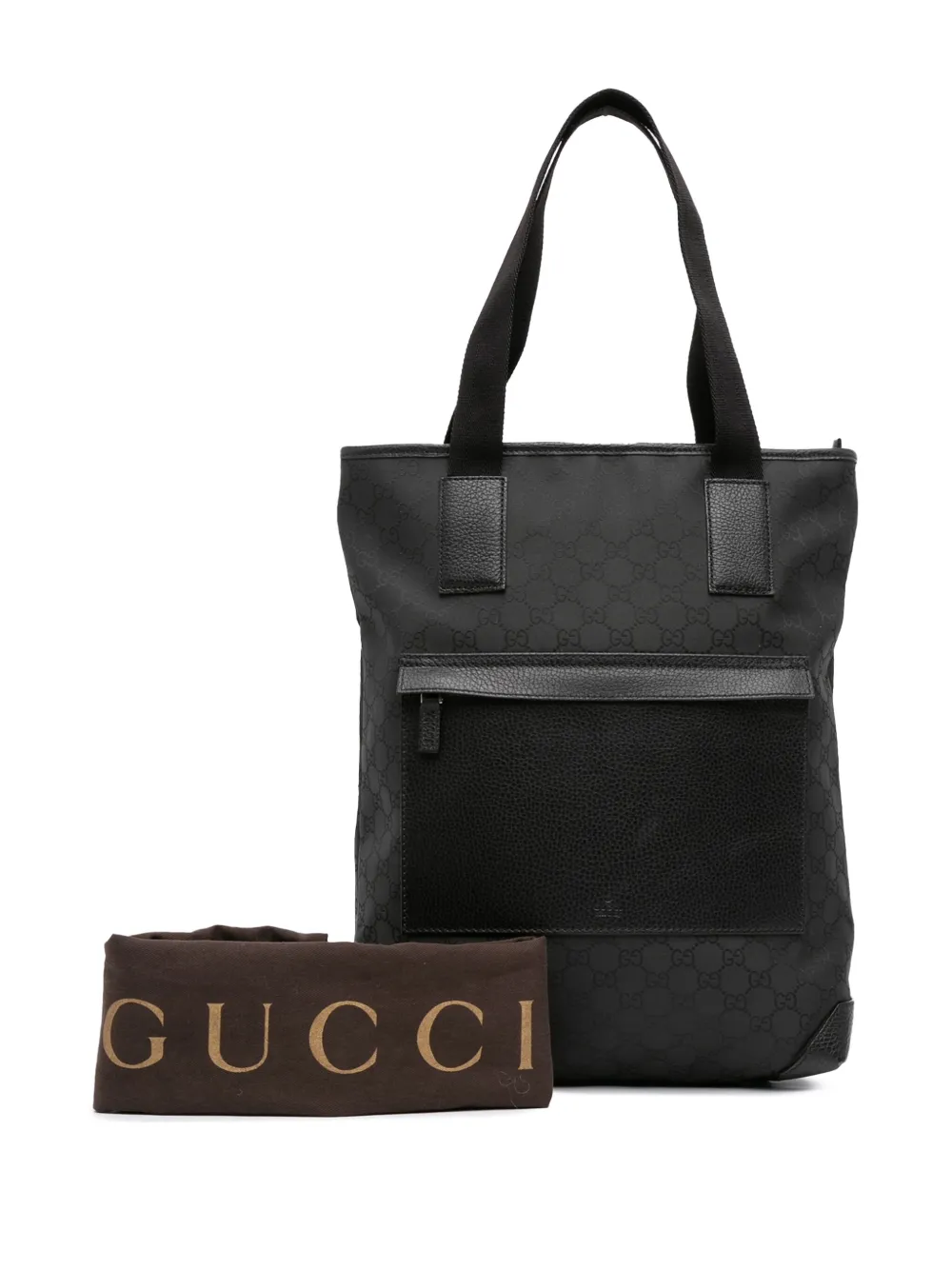 Pre-owned Gucci 2016-2025 Gg Nylon Tote Bag In Black