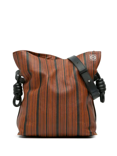 Loewe Pre-Owned 2010-2025 Medium Striped Leather Flamenco Knot tote bag