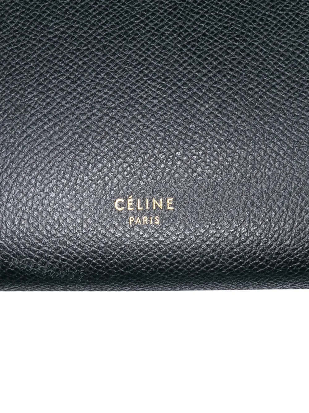 Pre-owned Celine 2016 Mini Grained Calfskin Belt Bag Satchel In Black