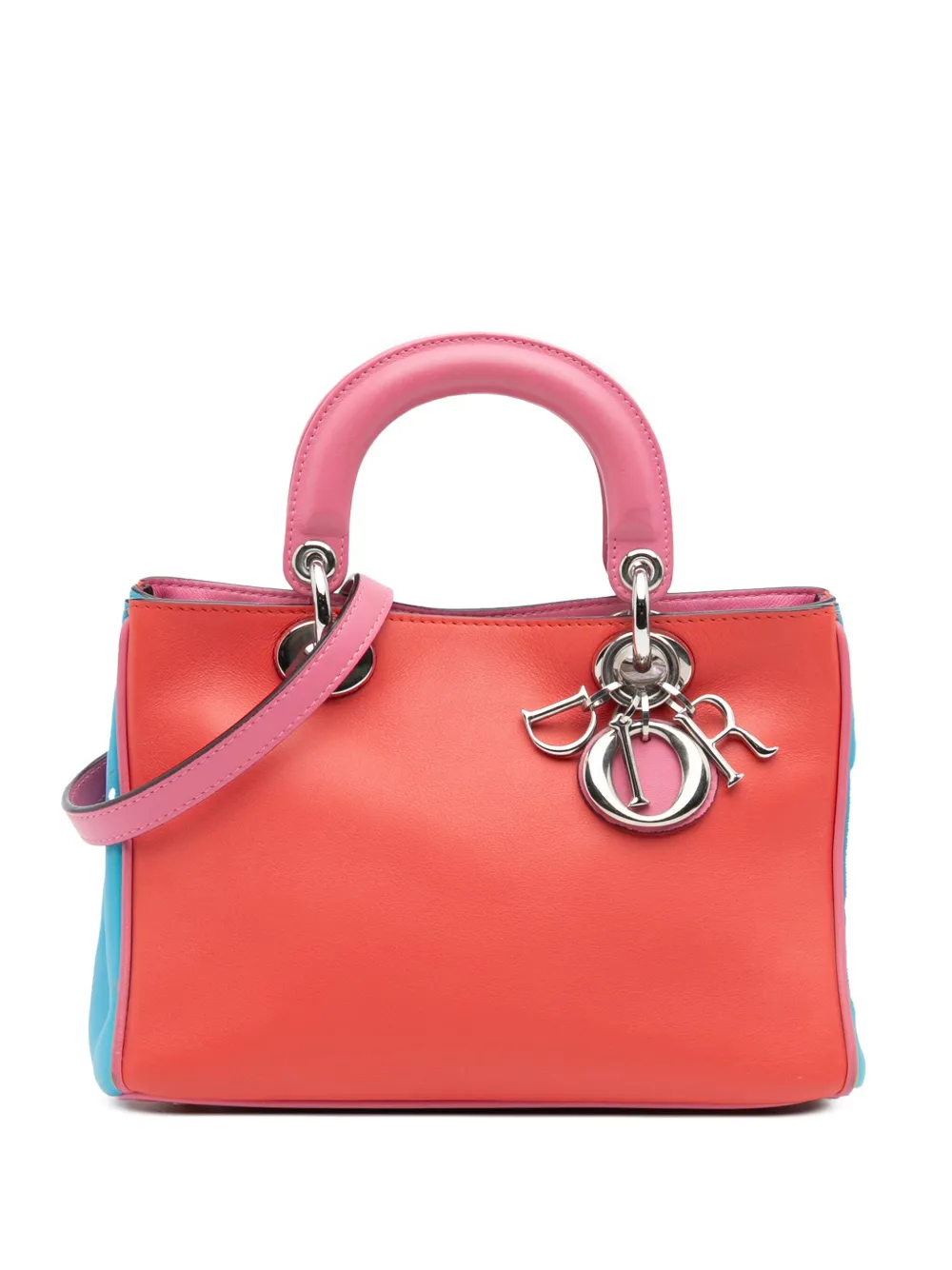 Christian Dior Pre-Owned 2014 ミニ トリコロール レザー ディオリッシモ サッチェルバッグ - レッド Christian Dior Pre-Owned 2014 ミニ トリコロール レザー ディオリッシモ サッチェルバッグ - レッド