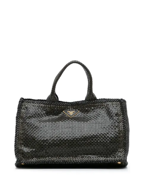Prada Pre-Owned 2000-2025 Medium Goatskin Woven Madras tote bag