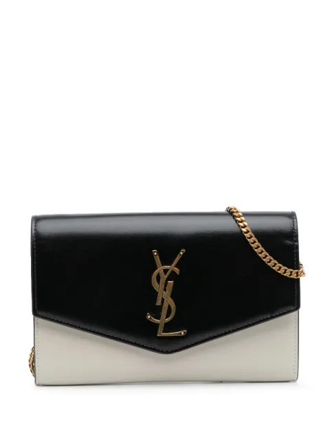 Saint Laurent Pre-Owned bandolera Uptown de piel de becerro bicolor con cadena 2021