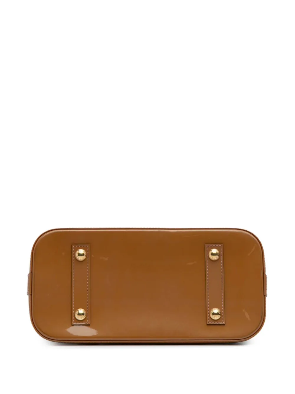 Pre-owned Louis Vuitton 2013 Monogram Vernis Alma Pm Handbag In Brown