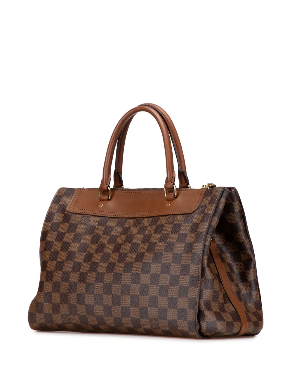 Pre-owned Louis Vuitton 2004 Damier Ebene Greenwich Pm Satchel In Brown