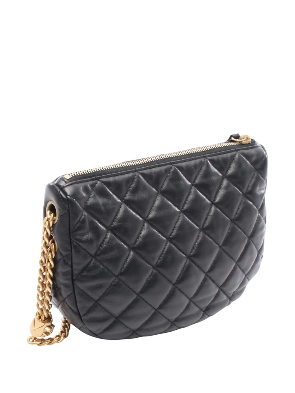 Pre-owned Chanel 2021-2025 Quilted Lambskin All Slide Hobo Crossbody Bag In Black