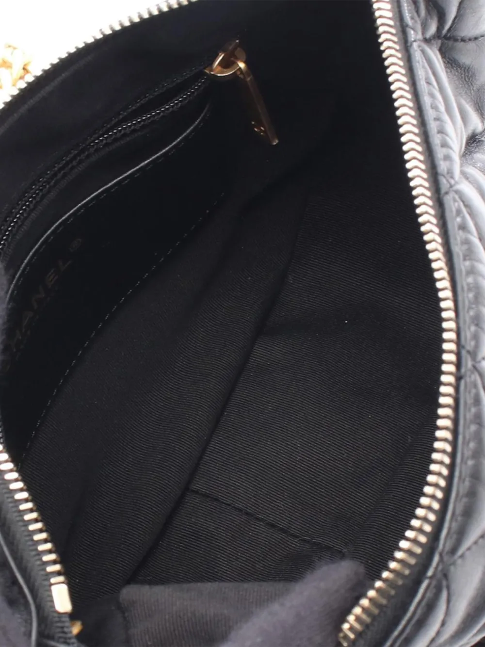 Pre-owned Chanel 2021-2025 Quilted Lambskin All Slide Hobo Crossbody Bag In Black