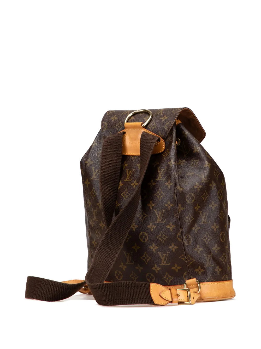 Pre-owned Louis Vuitton 1996 Monogram Montsouris Gm Backpack In Brown