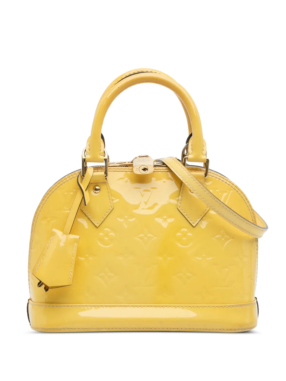 Louis Vuitton Pre-Owned 2014 モノグラム ヴェルニ アルマ BB サッチェルバッグ - イエロー