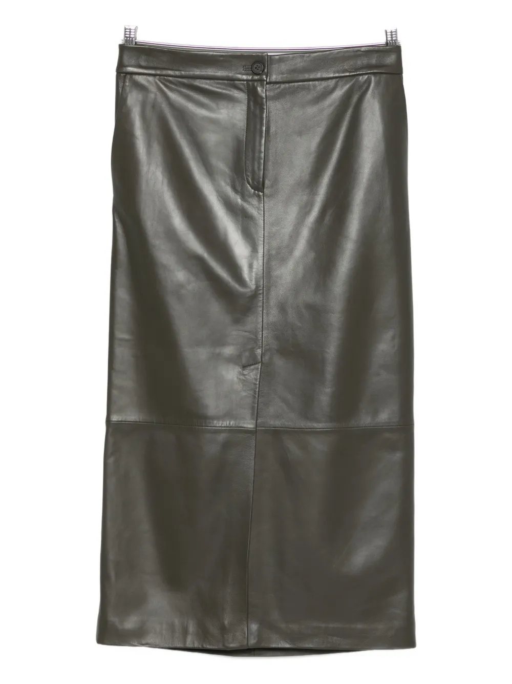 Antonelli Panelled Leather Midi Skirt In Blue