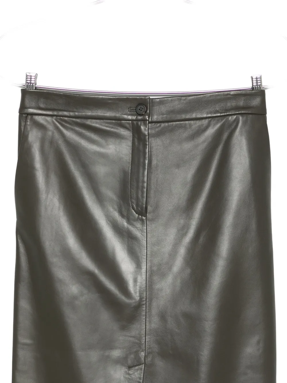Antonelli Panelled Leather Midi Skirt In Blue
