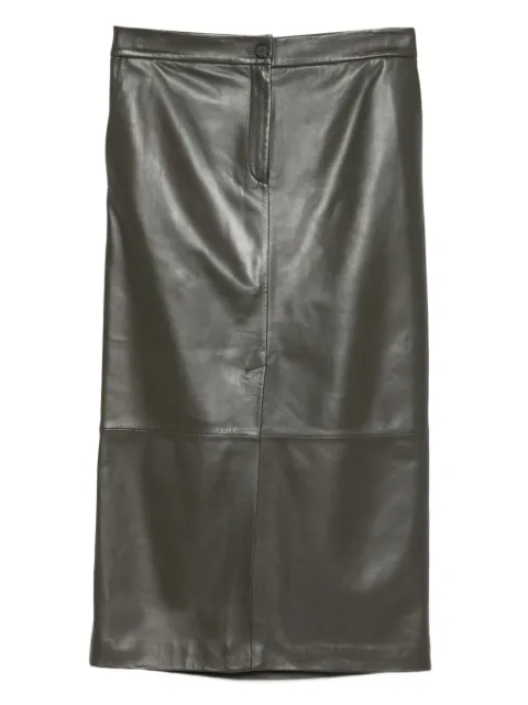 Antonelli panelled leather midi skirt