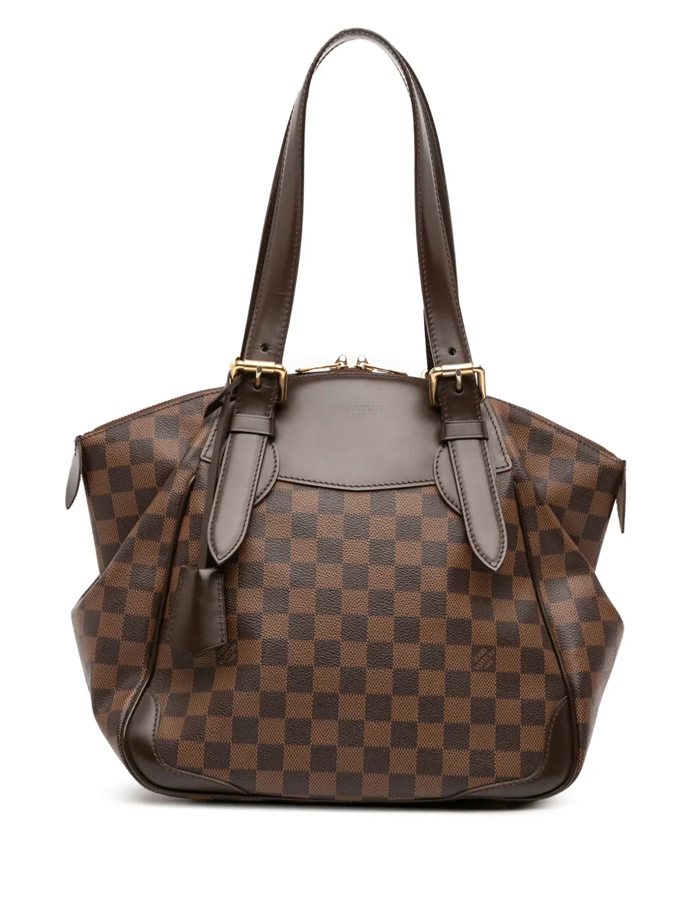 Pre-owned Louis Vuitton 2012 Damier Ebene Verona Mm Shoulder Bag In Brown