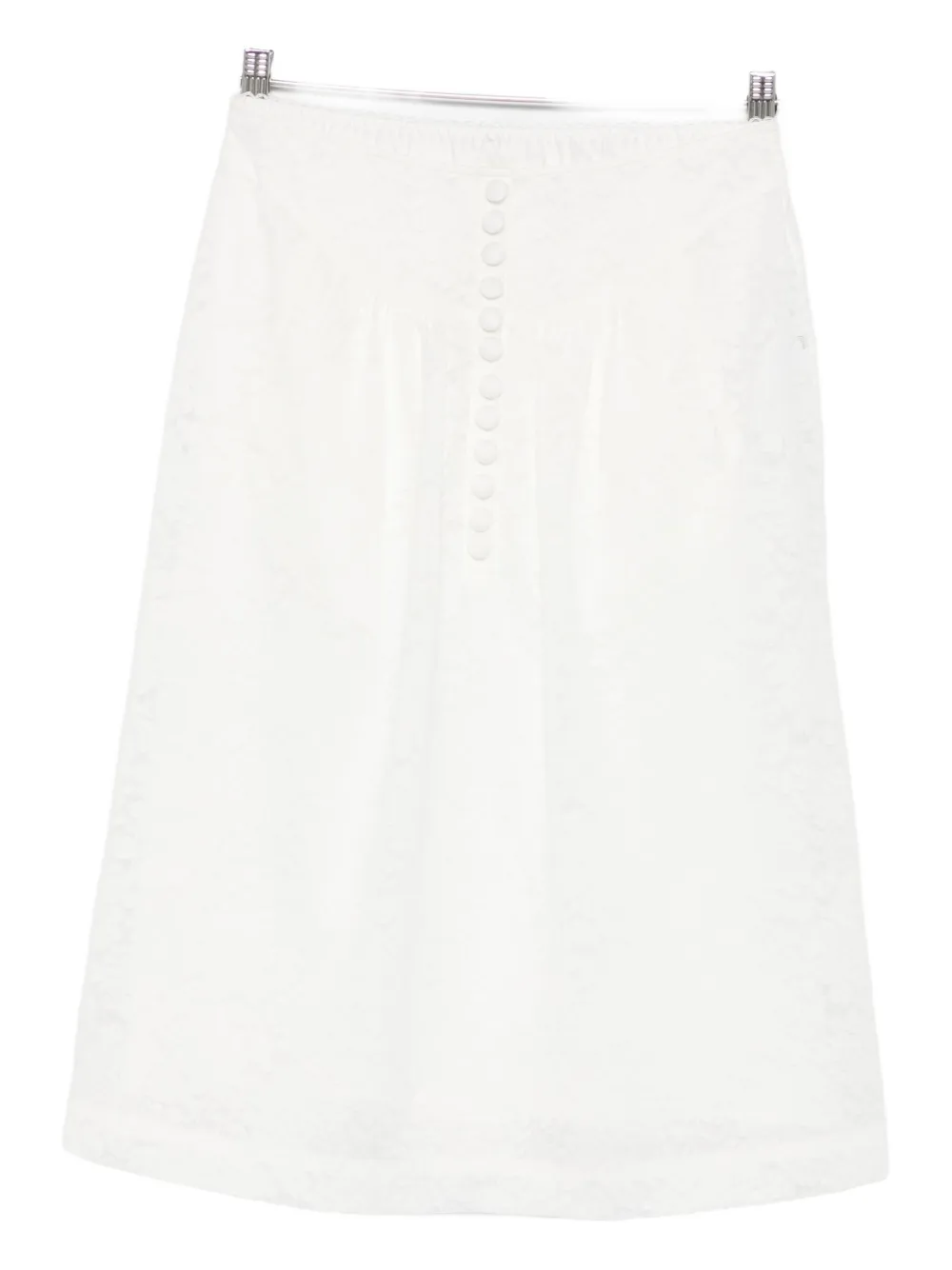 Shushu-tong Floral-lace Midi Skirt In White