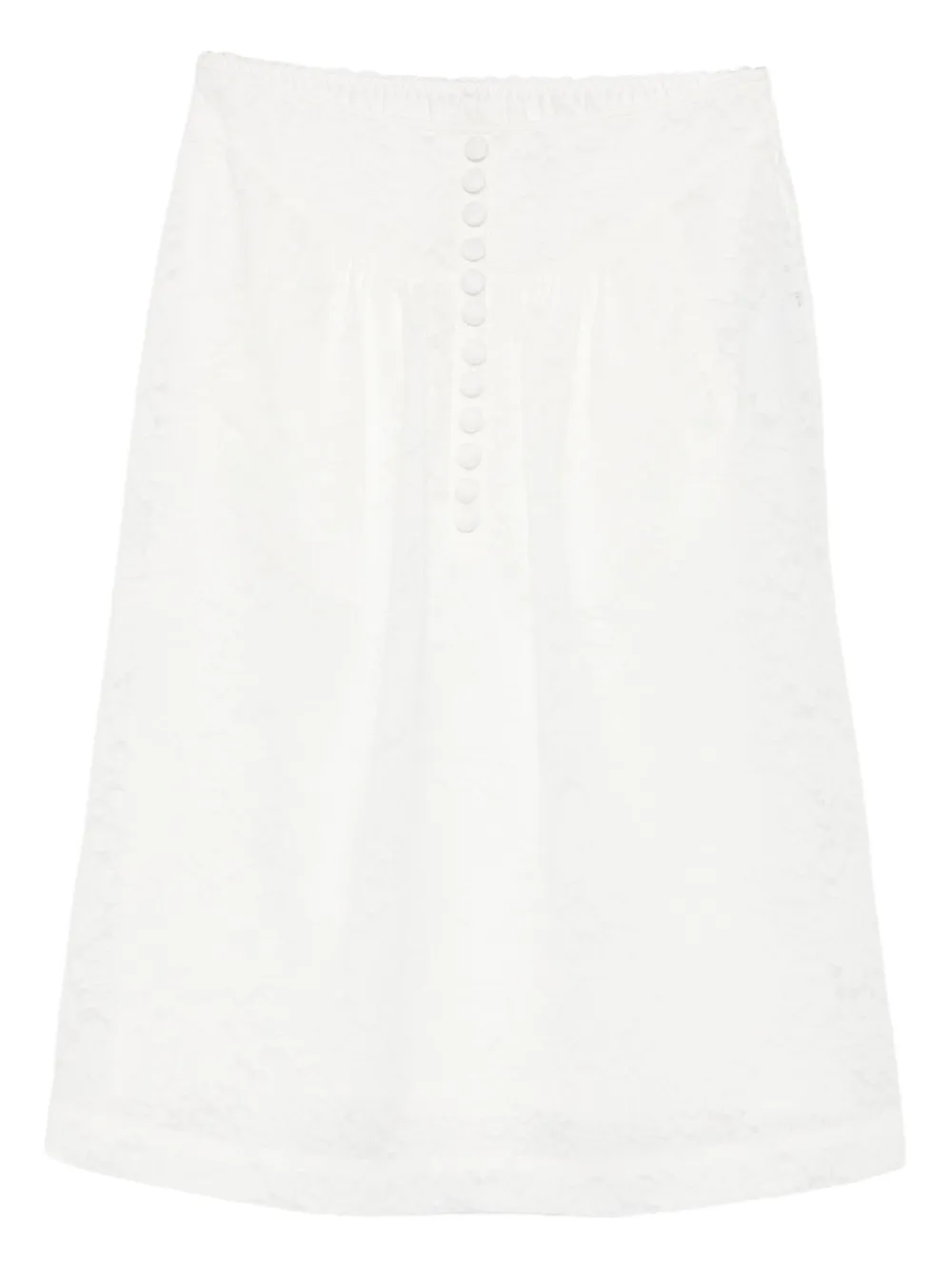 SHUSHU/TONG floral-lace midi skirt - Bianco