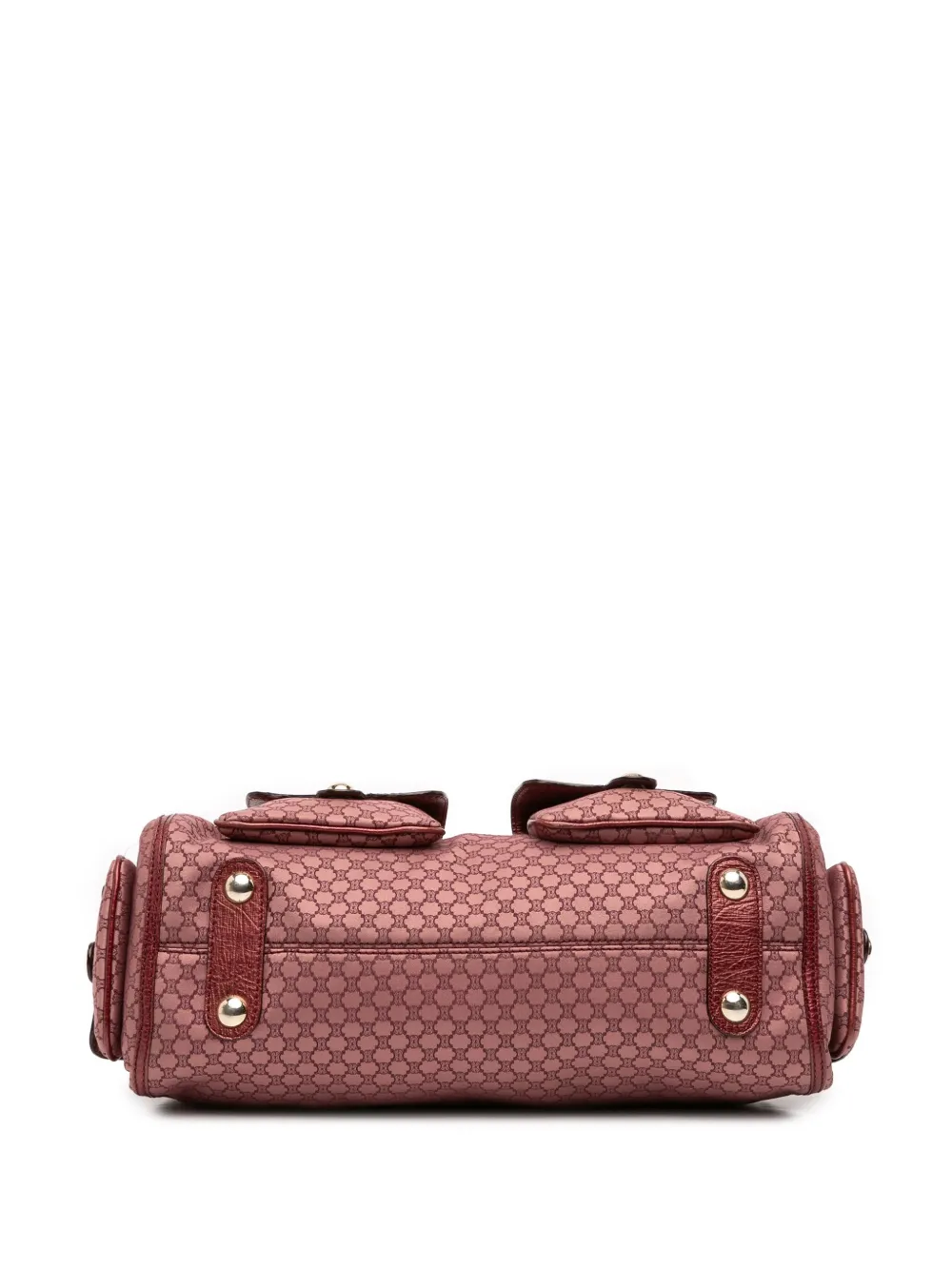 Pre-owned Celine 2016 Macadam Canvas Handbag In Red