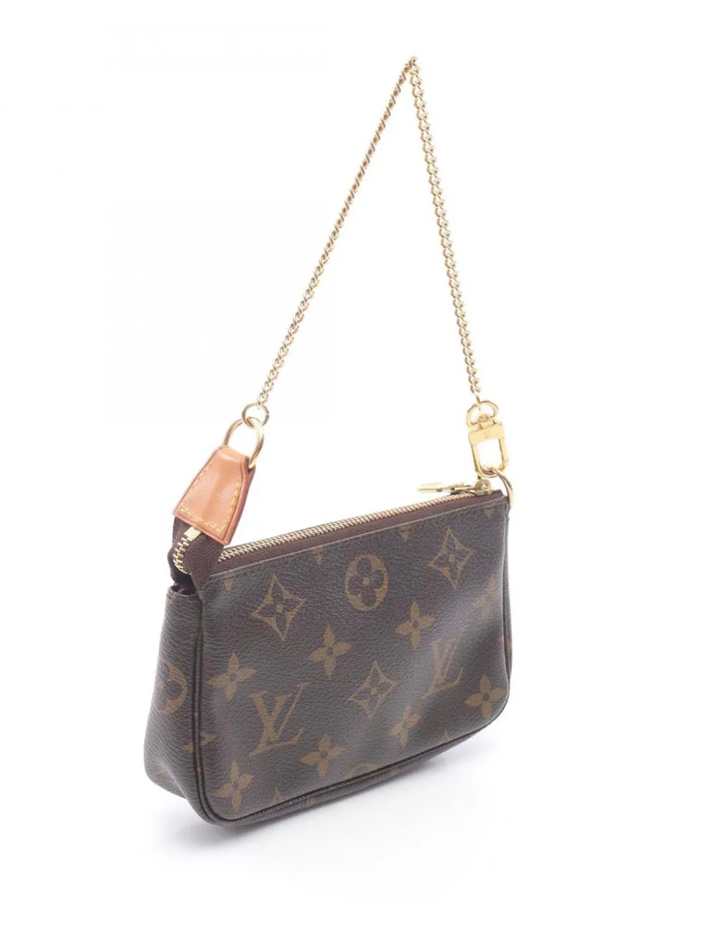 Pre-owned Louis Vuitton 2012 Monogram Mini Pochette Accessoires Handbag In Brown