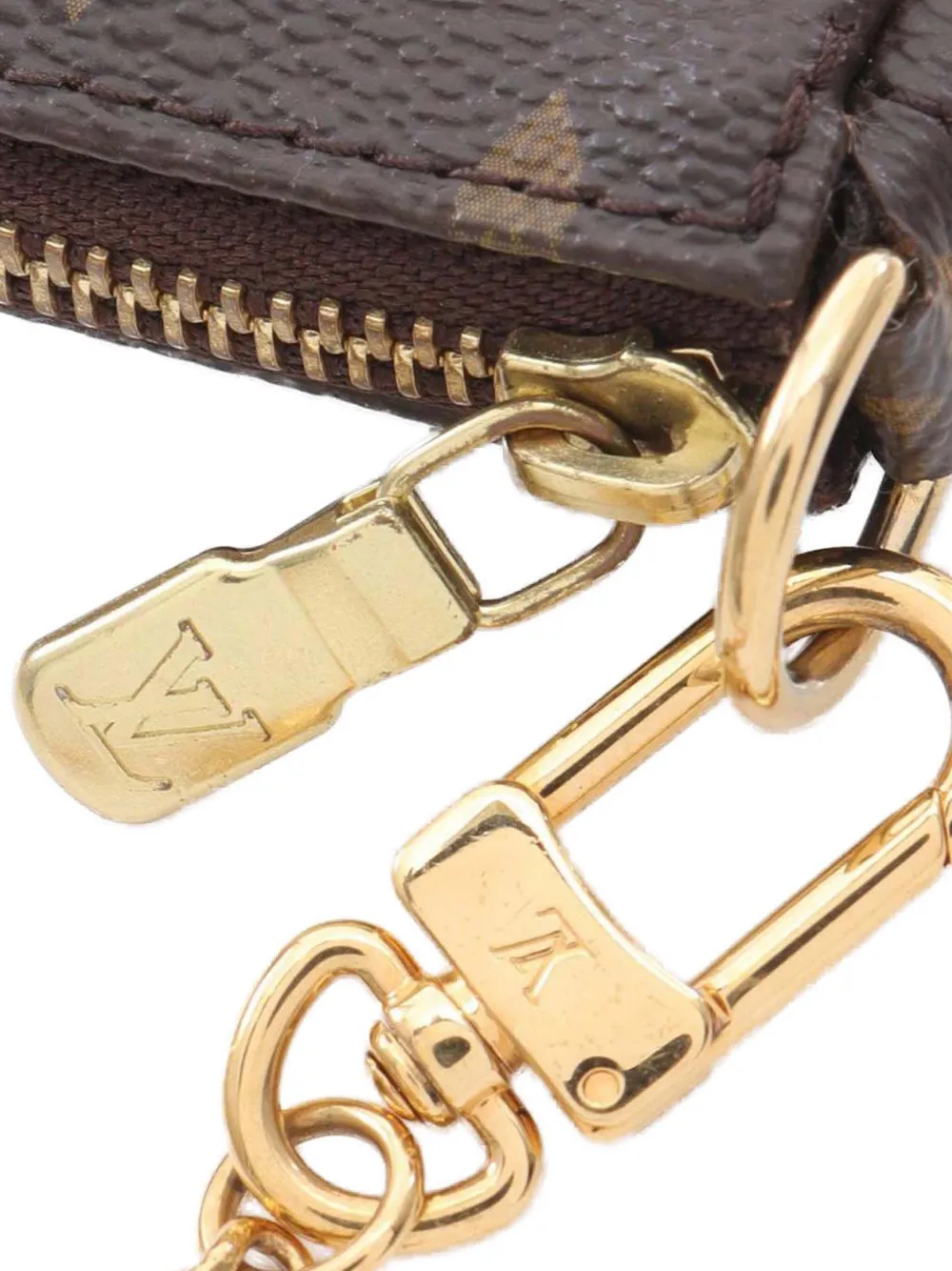 Pre-owned Louis Vuitton 2012 Monogram Mini Pochette Accessoires Handbag In Brown