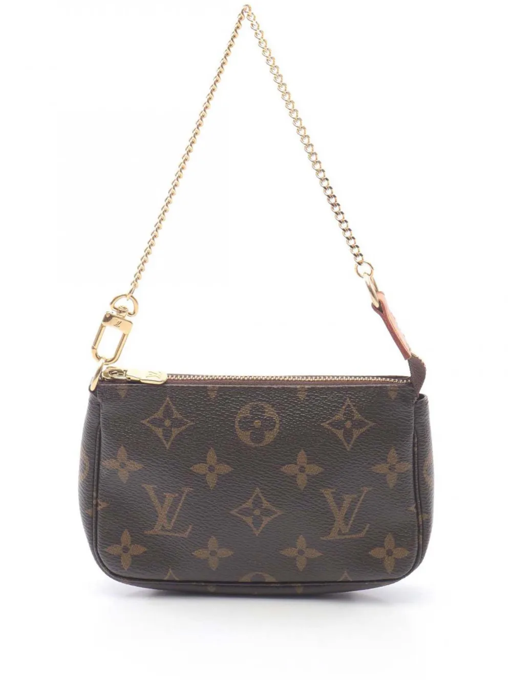 Pre-owned Louis Vuitton 2012 Monogram Mini Pochette Accessoires Handbag In Brown