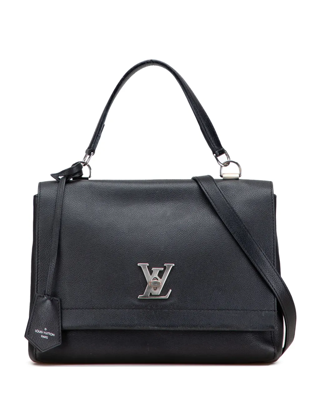 Pre-owned Louis Vuitton 2017 Leather Lockme Ii Satchel In Black