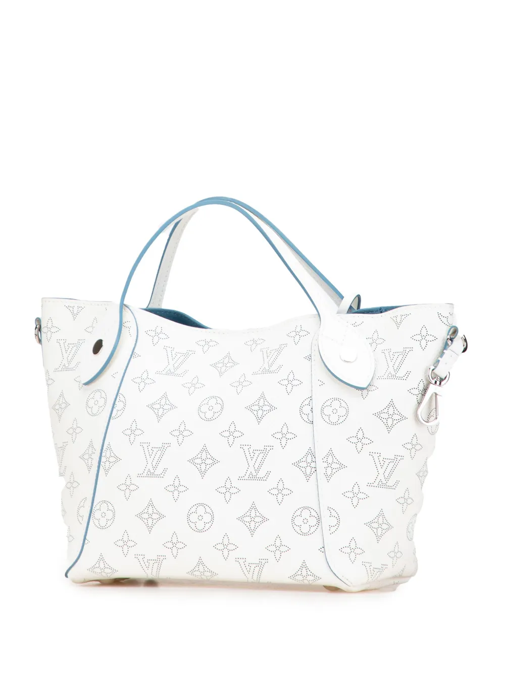 Pre-owned Louis Vuitton 2020 Monogram Mahina Hina Pm Satchel In White
