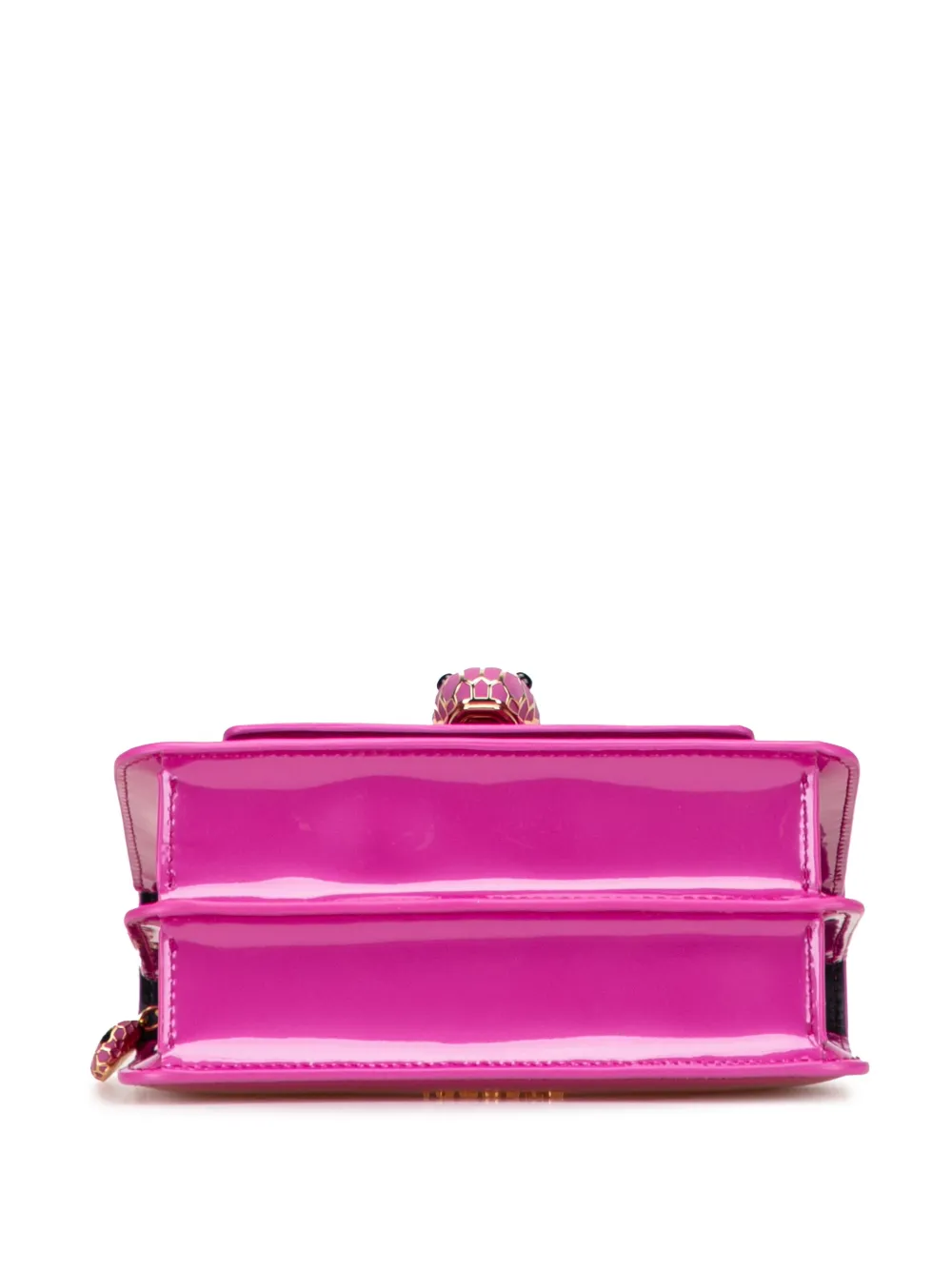 Pre-owned Bvlgari 2010-2025 Patent Serpenti Forever Crossbody Bag In Pink