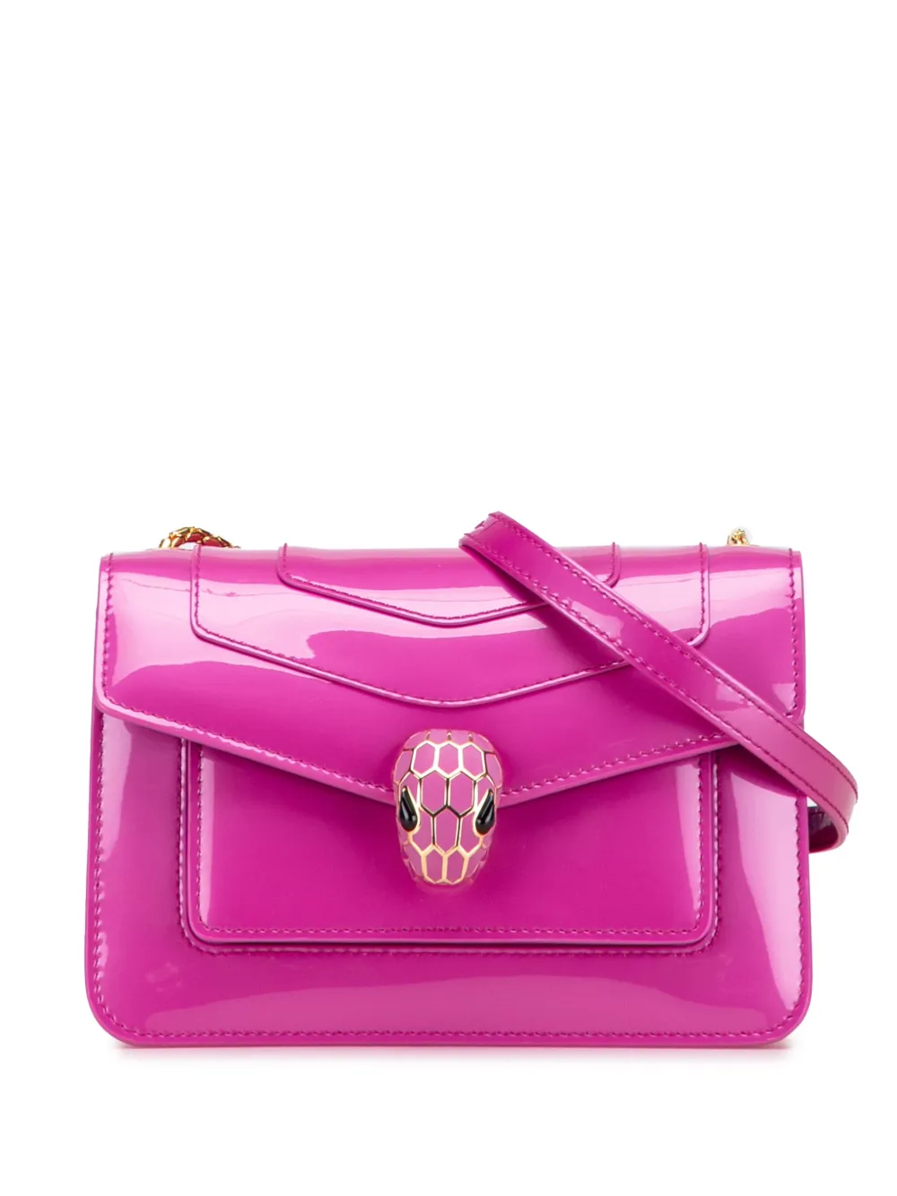 Bvlgari Pre-Owned 2010-2025 パテント セルペンティ フォーエバー ショルダーバッグ - ピンク Bvlgari Pre-Owned 2010-2025 パテント セルペンティ フォーエバー ショルダーバッグ - ピンク