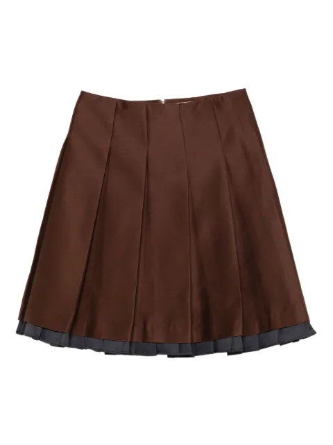 SHUSHU/TONG pleated contrasting-trim skirt