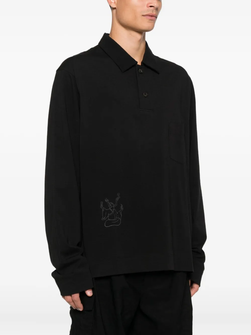 Ziggy Chen Katoenen poloshirt Zwart