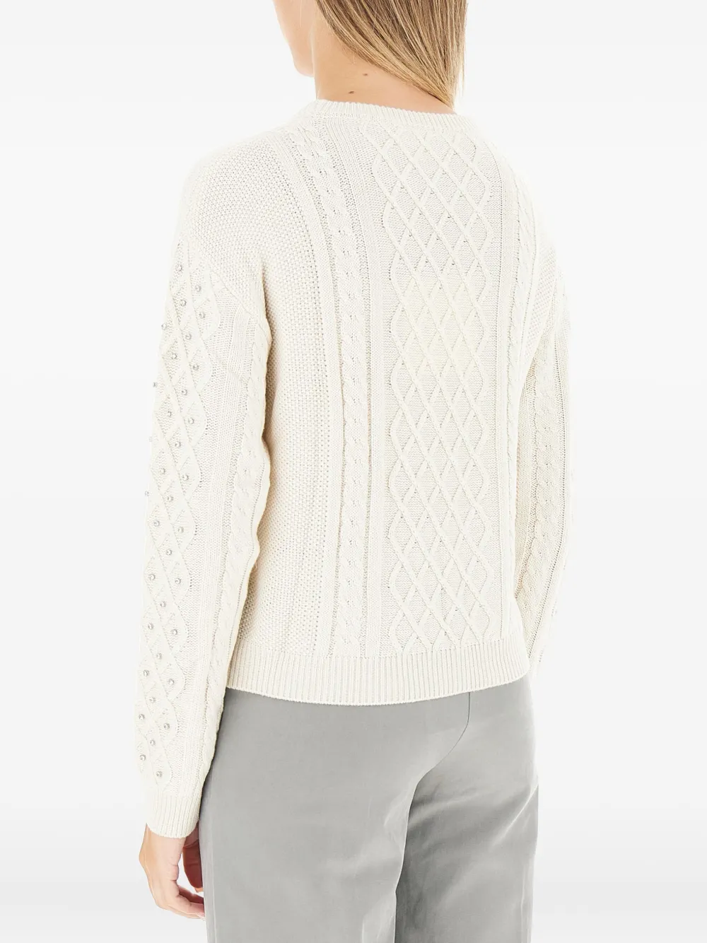 Kocca Emiliana Cable-knit Embellished Sweater In Neutral