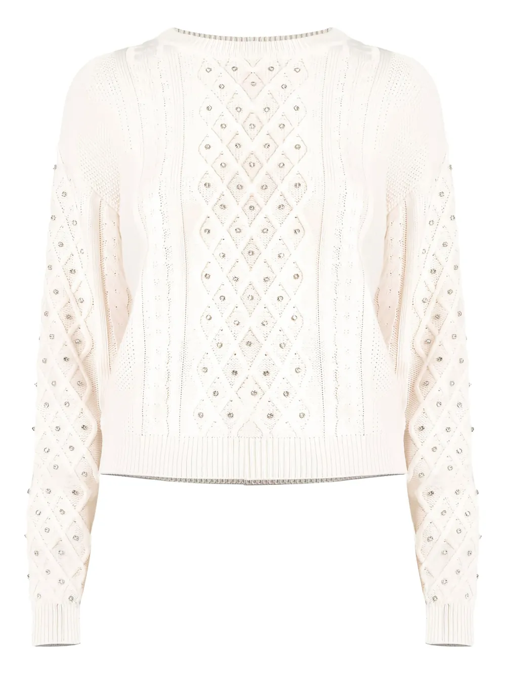 Kocca Emiliana Cable-knit Embellished Sweater In Neutral